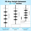 32-122inch Corner Shower Caddy Tension Pole Black, Rustproof Drill-Free Shower