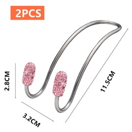 SAHENITEANA 2 PCS Ganchos de auto brillantes, ganchos para reposacabezas de asiento, organizadores de bolsas, ganchos de almacenamiento para asiento trasero, universales (Rosa)