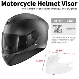 Helmet Visor for Shark D Skwal - Skwal 2 Spartan, Motorcycle Helmet Visor, Motorcycle Wind Protection Helmet Lens Visor Full Face UV Protection Helmet Visor (Clear)