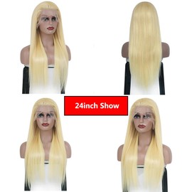 Newmi 24 Inch 613 Lace Front Wig Human Hair for Women Fashion Long Blonde Wig Human Hair for Black Women 180% Density 13x4 Straight Lace Front Human Hair Wigs Pre Plucked Natural Hairline