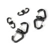 Pack of 4 Double Carabiners, 360 Rotating Double Carabiner, Black