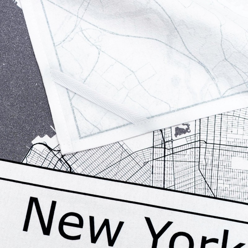 Moin Socks New York: Tea Towel/Drying Towel/Kitchen Towel with Map