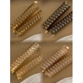 4pcs Spiral Telephone Cord Hair Ties,High Elasticity Durability No Crease Ponytail Holders Stylish Practical for Women Girls