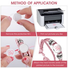 Yolev 36 Pieces Sublimation Bracelet Blank Bracelet Bezel Setting Blank Heat Transfer Blank Leather Bracelet with Aluminum Sheet for DIY Bracelet Craft Supplies