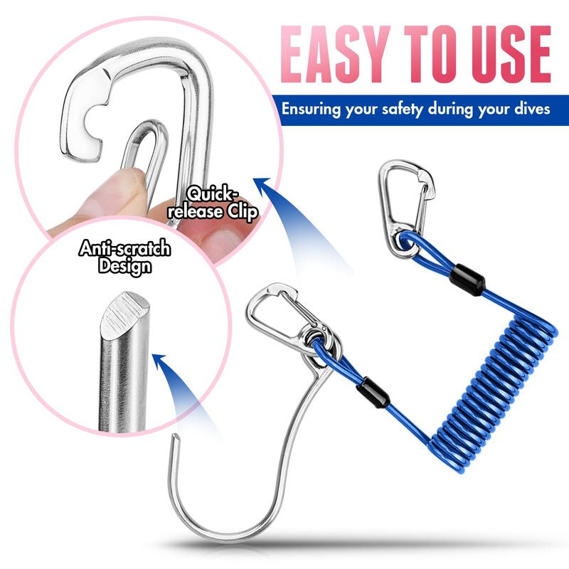 OVOVFANY Scuba Diving Reef Hook, 316 Stainless Steel Single Reef