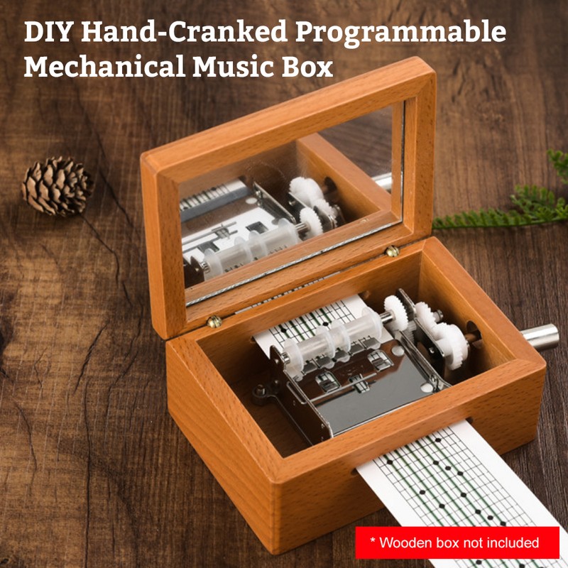 DIY 30-Note Music Box Set Hand-Cranked Programmable Mechanical Music Box