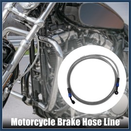 INFINAUTO AN3 Motorcycle Brake Line Oil Hose Pipe 190cm Silver Tone Blue 1 Set Durable Material Stylish Design