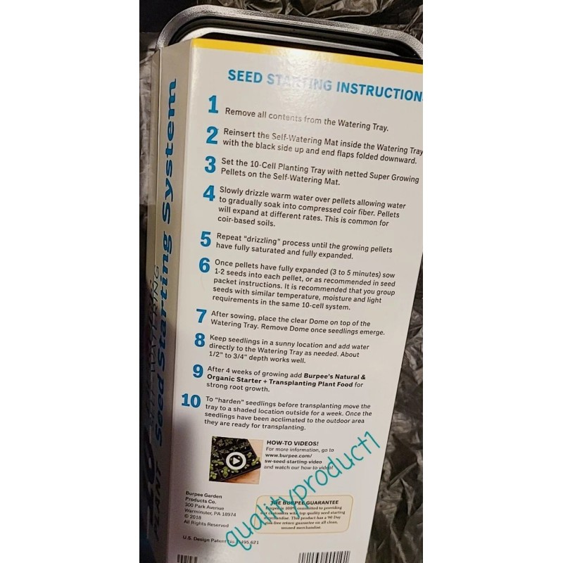 Burpee Self-Watering Seed Starter System water up to 7days Potting