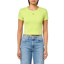 HUGO Stacked Logo Baby Tee, chartruse, XS