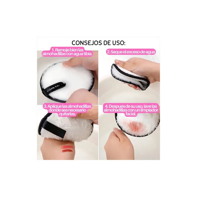2pz Esponja Limpieza Facial Almohadilla Desmaquillante F