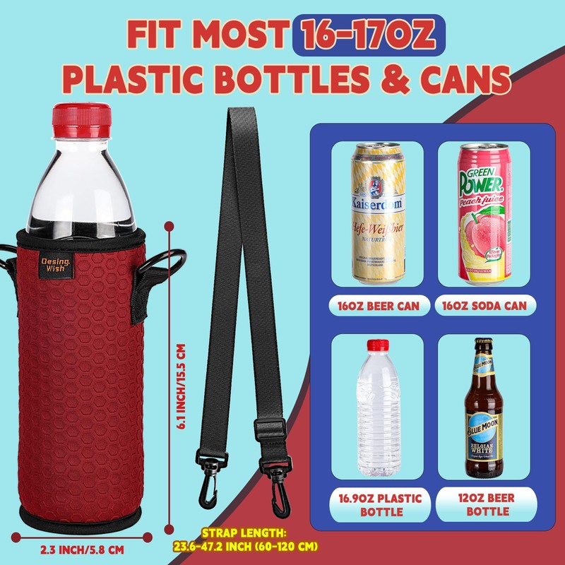 Desing Wish Portable 16.9 oz Plastic Bottles Insulators Sleeves 16