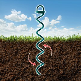 Bishop Security Ground Anchors Universal Screw For Trampolines, Tarpaulins & Swings (330mm, Pack Of 1)