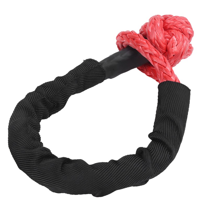 1/2in Car Recovery Straps Winch Rope 35000lbs Flexible Synthetic Shackle
