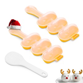 Rice Ball Mold Set – 2 Pack Easy Rice Ball Maker Mold, Sushi & Onigiri Maker with Paddle Spoon for Temari Sushi, Yaki-Onigiri, Omusubi – Three-Ball Molds for Bento, Snacks & Creative Meal Presentation