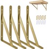 4 Pcs Gold Shelf Brackets Triangle Shelving Brackets Right Angle