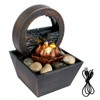 Tabletop Fountain Meditation Water Fountain with Light Creative Small Waterfall