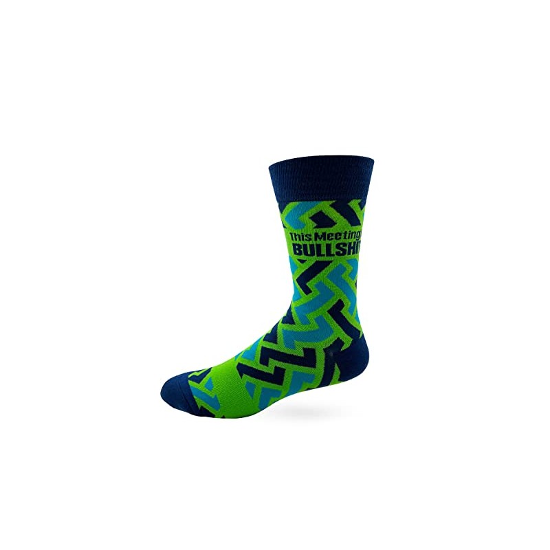 Fabdaz This Meeting is Bullsh-t Men's Novelty Crew Socks