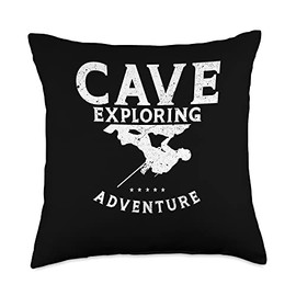 Caves Research Extreme Sport Caver Speleology Gift Explorer Spelunking Cave Diving Diver Adventure Throw Pillow, 18x18, Multicolor