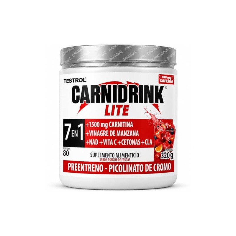 Preentreno Carnidrink Carnitina Bebible Polvo Tartrato 1500mg Cafeína Nad Vinagre