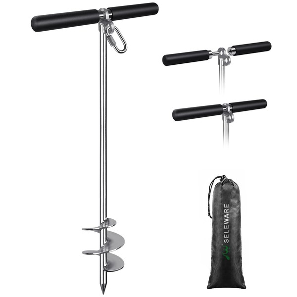 SELEWARE 36" Sand Anchor for Boats Screw in Boat Anchor