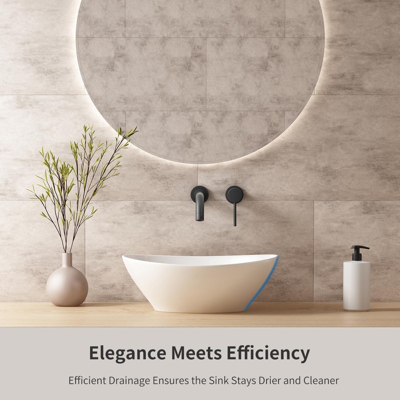 Small Bathroom Sink Above Counter, OCEALAGOON 16″x13″ Oval Vessel Sink,