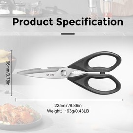 ZHANG XIAO QUAN SINCE 1628 kitchen scissors Set All Purpose,8.86 inch kitchen shears for Food Heavy Duty High Carbon Stainless Steel 2 Pack(Black, Red)