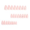 24PCS Reusable Fake Nails - Pressed Nails, Short Nude Ins,