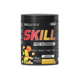 Skill Nutrition Pre-Workout Tropical Punch - No-Crash Formula with Extended-Release Caffeine | Xtenergy®, TheaGreen™, Vitacholine®, Astragin® | Vegan, Halal | B-Vitamins, Citrulline, Beta-Alanine