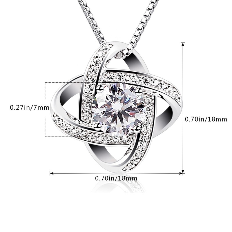 B.Catcher Women's Necklace, Jewellery, Pendant, 925 Sterling Silver Twist Cube