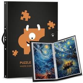 Demine Puzzle Storage Folder for 1000 Pieces – Portable Jigsaw Puzzles Organizer Binder Fits Up to 40 Puzzles, 20 HD Film Pockets, Handle Design Puzzle Keeper for Adults and Kids
