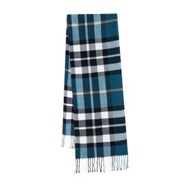 CALVIN & OLIVIA Ultra-Soft Winter Cashmere Feel Scarf Plaid Multi-Color Warm Long Unisex Winter Scarves Perfect Holiday Gift for Women Men Navy Black Plaid
