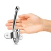 com-four® 2 x Wall Coat Hooks, Double Metal Wall Hooks