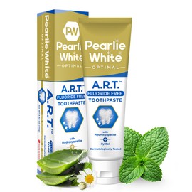Pearlie White Active Remineralization Fluoride Free Toothpaste - 3.8oz/110gm - Hydroxyapatite Toothpaste for Tooth Enamel Repair - Contains Xylitol - Helps Remove Stains - 1 Pack