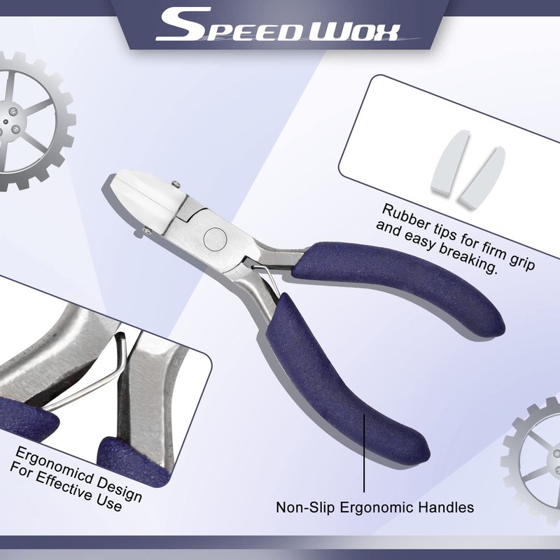 SPEEDWOX Clasp Frame Finishing Pliers, 2 Spare Replacement Parts Included,