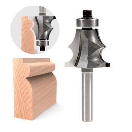 ROOCBIT 1/4 Inch Shank Architectural Molding Router Bit Industrial Quality Drawing line Bits Woodworking Cutter Tool - 3/32(2.38mm) Cut Radius