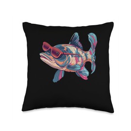 Kuhli Loach With Sunglasses Throw Pillow