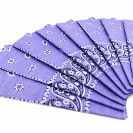 Vamqor 100% Cotton 10 Pack Fine Bandanas(Lavender)