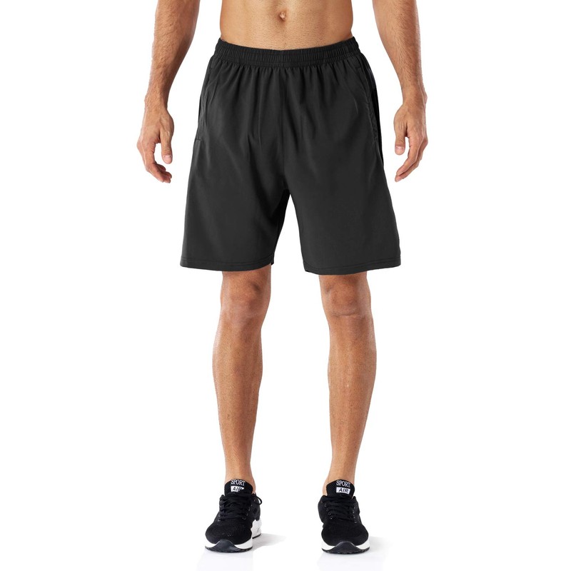 HMIYA Men's Sports Shorts Quick Drying Shorts with Zip Pocket,