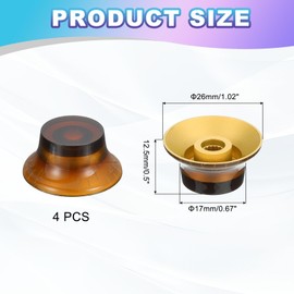 MECCANIXITY 4PCS Guitar Top Hat Bell Knobs, Volume Tone Control Knobs for Electric Guitar Bass, Amber