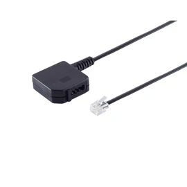 PADCR TAE Adapter, TAE-F Female to RJ11 Plug (6P4C), Compatible with Router, 0.2 m, Black