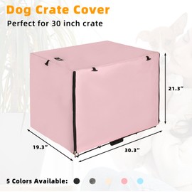 X-ZONE PET Double Door Dog Crate Cover - Polyester Pet Kennel Cover Fits 30 inches Wire Dog Cage Pink