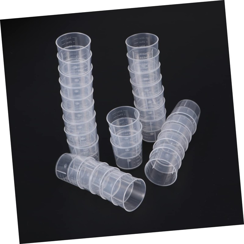 FELTECHELECTR 30ml Plastic Measuring Cups Set 30pcs Graduated Beakers for