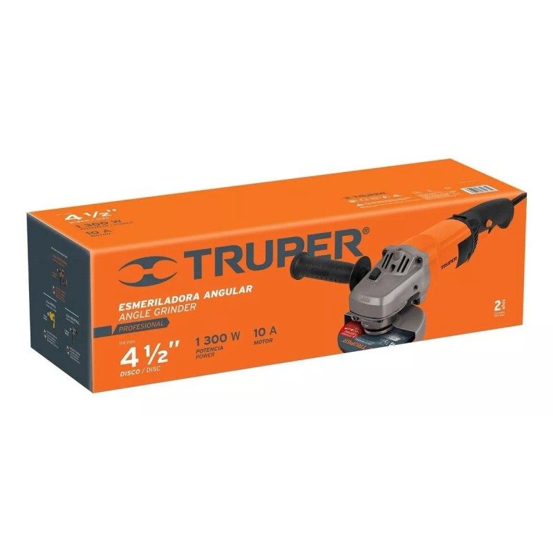 Truper Esmeriladora Angular 4 1/2'' 1300w 127v Truper Esma-4-1/2a10 Color