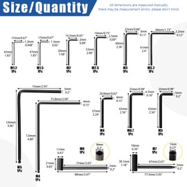 Glarks 13Pcs Professional Guitar Allen Wrenches with Pocket Truss Rod Hex Box Wrenches and Ball End Truss Rod Wrenches Kit, Guitar Repair Tool Kit for Guitar Bass Neck Truss Rod Adjustment