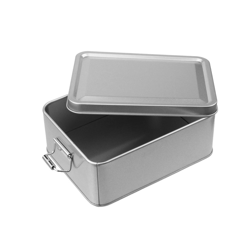 WDONAY 2 Pack Silver Tin Box Containers Metal Storage Box