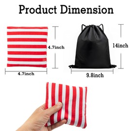 WOFEU Cornhole Bean Bags for Tossing, 4.7” x 4.7” Cornhole Bags Set of 8, Throwing BeanBag for Kids & Adults, Two Color All Weather Cornhole Beans Bag Set with Tote Bag