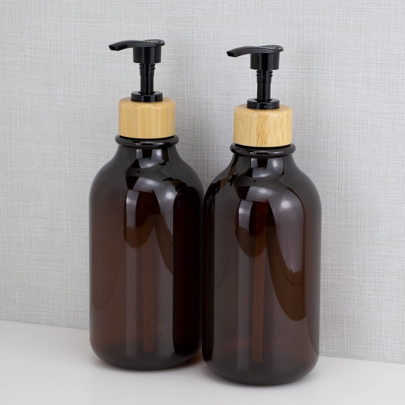 Shampoo Bottles Refillable, Kimqi Bathroom Shampoo and Conditioner Dispenser Set,