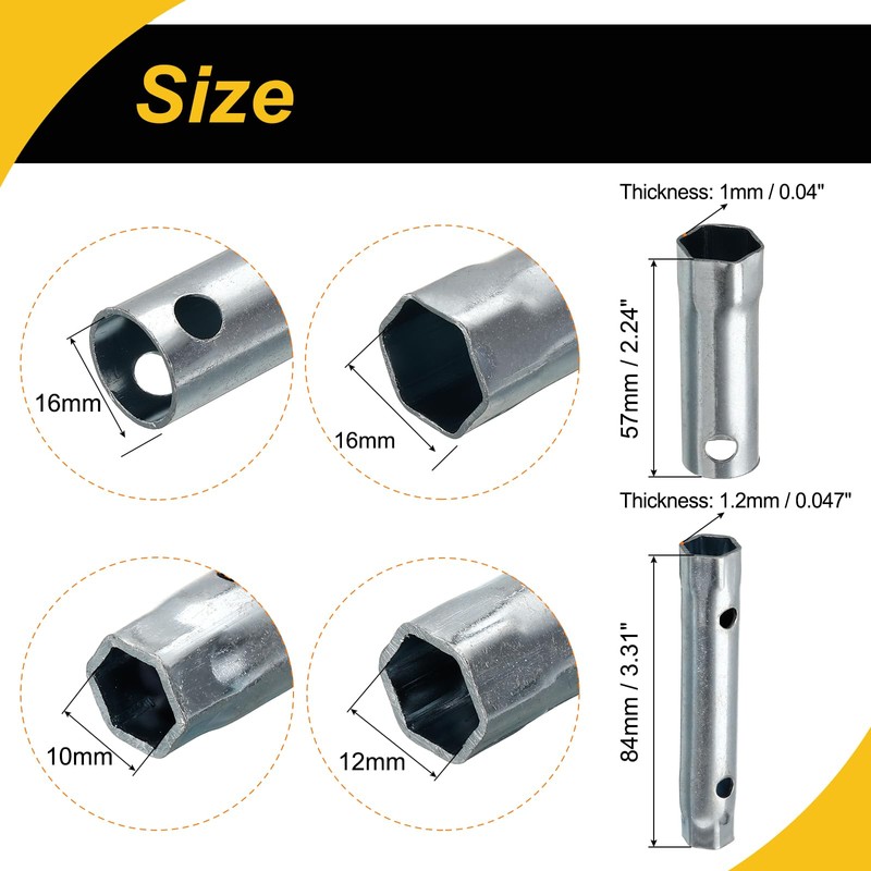 WorkBless 7Pcs Ignition Spark Plug Spanner Set Dual-Ended Wrench Socket