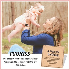 Birthday Gifts for Girls, 1 year old Girl Gifts, Sweet 1 Birthday Bracelet Gifts for Sister Niece Daughter Granddaughter