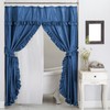Castle Selection Double Swag Ruffled Fabric Shower Curtain Set, Intersected